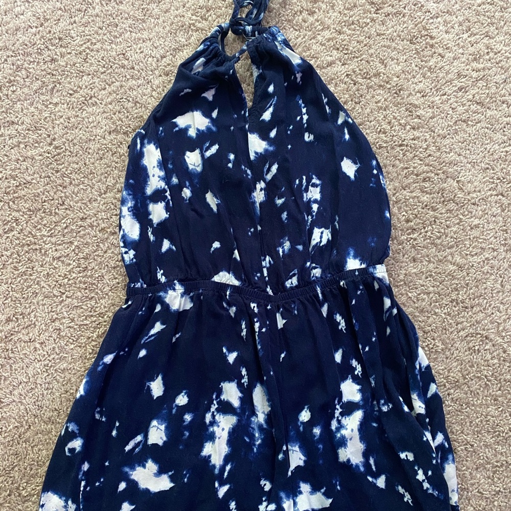 Blue & White tie-dye Romper